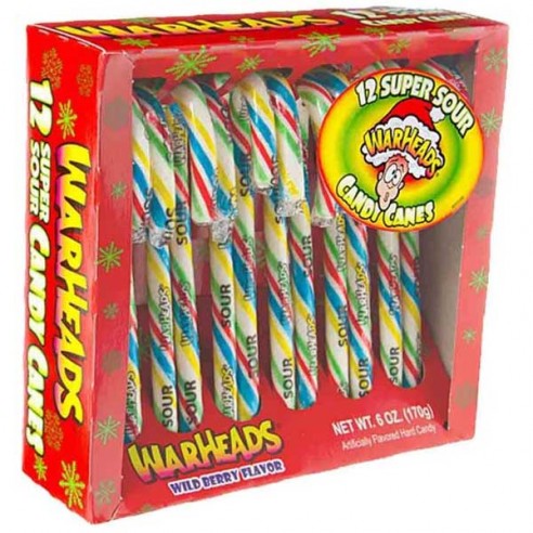 Warheads Wild Berry Candy Canes