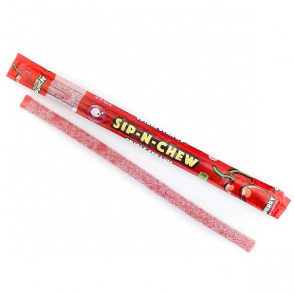 Sour Punch Sip-N-Chew Edible Straws Cherry