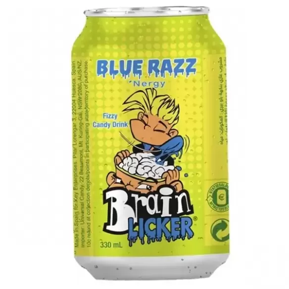 Brain Licker Blue Razz Fizzy Candy Drink