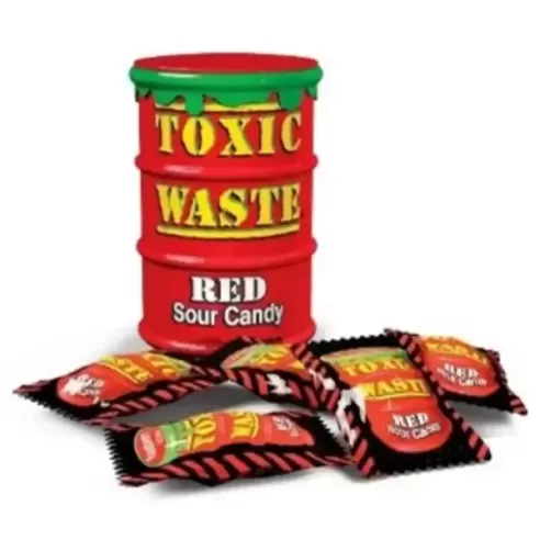 Toxic Waste Red Sour Candy Drum