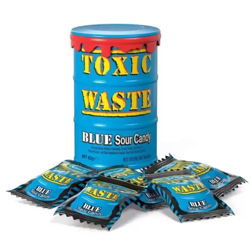 Toxic Waste Blue Sour Candy Drum