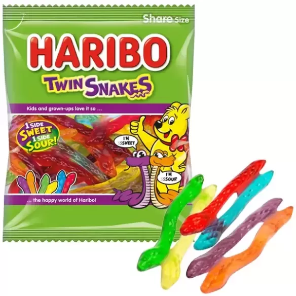 Haribo Twin Snakes Sweet and Sour Share Size