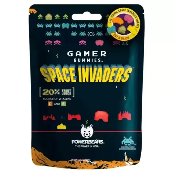 Powerbeärs Gamer Gummies Space Invaders Fruit Juice