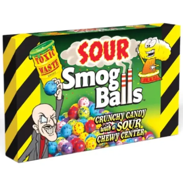 Toxic Waste Smog Balls Crunchy Candy Sour Chewy Center