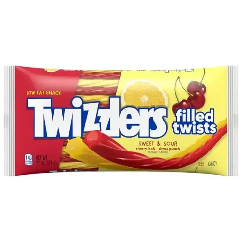 TWIZZLERS Filled Twists Sweet and Sour Candy Bag