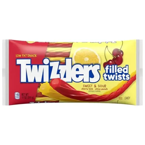 TWIZZLERS Filled Twists Sweet and Sour Candy Bag