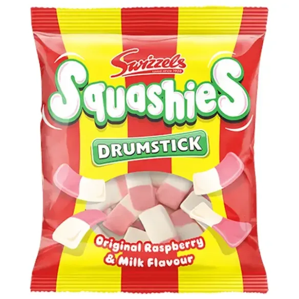 Swizzels Squashies Drumstick Original Raspberry & Milk Flavour