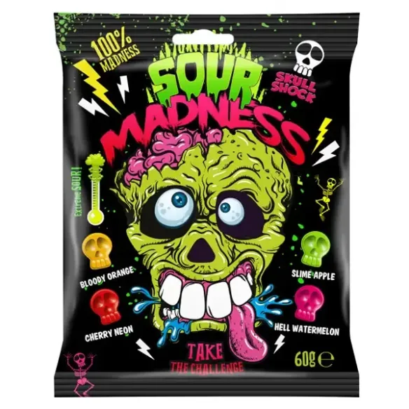 Sour Madness Skull Shock Hard Candy