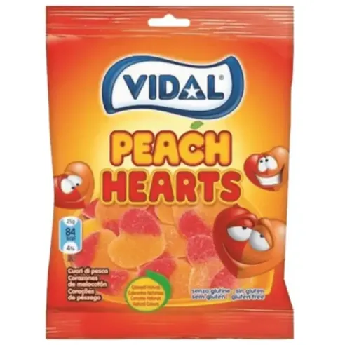 Vidal Peach Hearts Candy