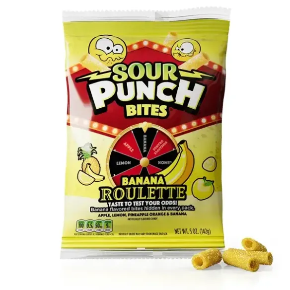 Sour Punch Bites Banana Roulette Candy