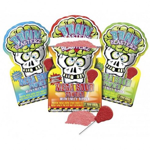 Brain Blasterz Mega Sour Powder with Lolly Dipper 10 g