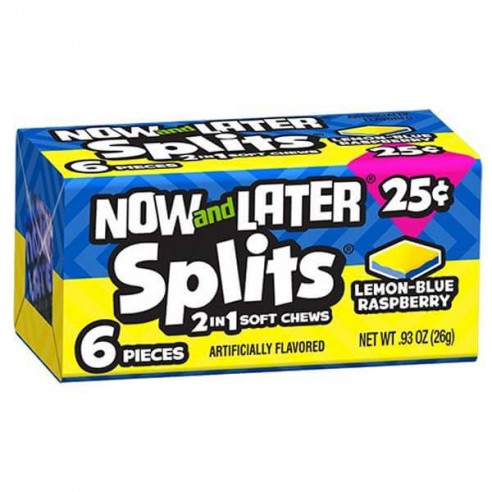 Now & Later Lemon-Blue Raspberry Splits 26 g