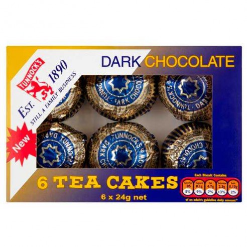 Tunnocks Dark Chocolate Teacakes 6 Pack - 144 g