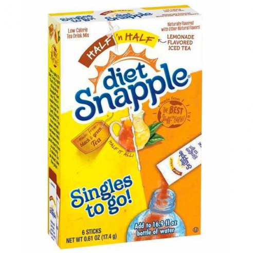 Snapple Diet Half'n'Half Lemonade Tea Singles To Go 6 Pack - 17.4 g