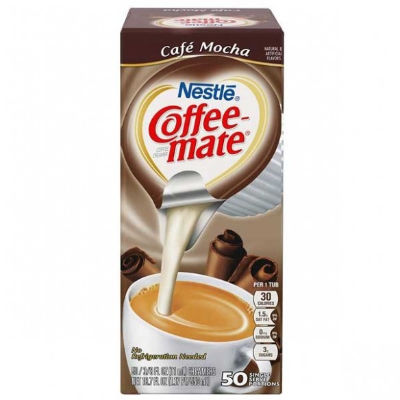 Coffee Mate Cafe Mocha Liquid Creamer Singles 50 Pack - 550 ml