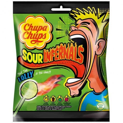 Chupa Chups Sour Infernals Lolly 10 Pack - 95 g